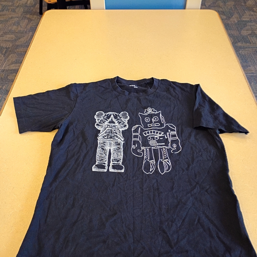 Warhol  x KAWS Collaibe Black Graphic Tee Size Large